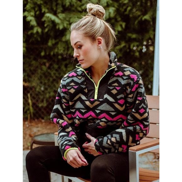 Levi's Arizona Sherpa Quarter Zip Sweatshirt - Multi-Color - Picture 2 of 11